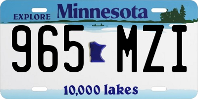 MN license plate 965MZI