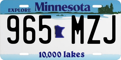 MN license plate 965MZJ