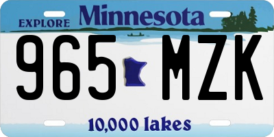 MN license plate 965MZK