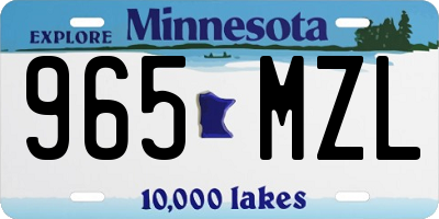 MN license plate 965MZL
