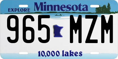 MN license plate 965MZM