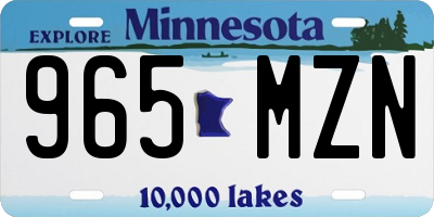 MN license plate 965MZN