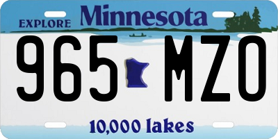 MN license plate 965MZO