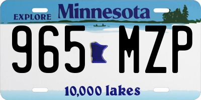 MN license plate 965MZP