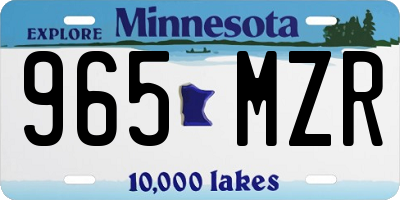 MN license plate 965MZR