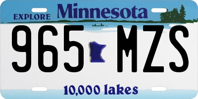 MN license plate 965MZS