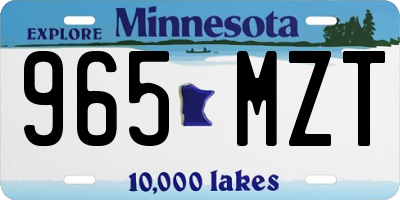 MN license plate 965MZT