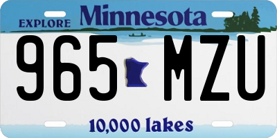 MN license plate 965MZU