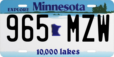 MN license plate 965MZW