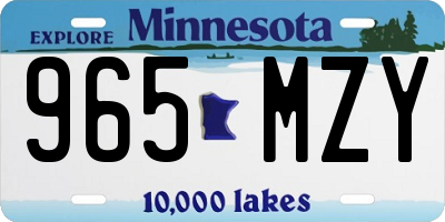 MN license plate 965MZY