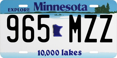 MN license plate 965MZZ