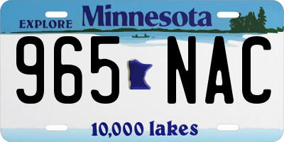 MN license plate 965NAC