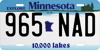 MN license plate 965NAD