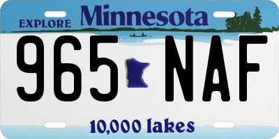 MN license plate 965NAF