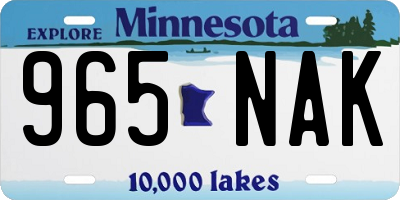 MN license plate 965NAK