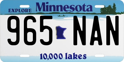 MN license plate 965NAN