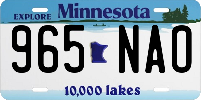 MN license plate 965NAO