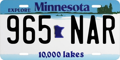 MN license plate 965NAR