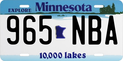 MN license plate 965NBA