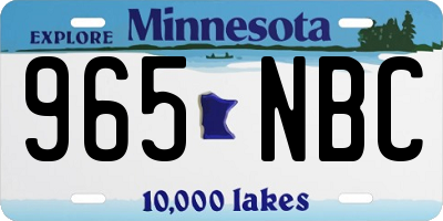 MN license plate 965NBC