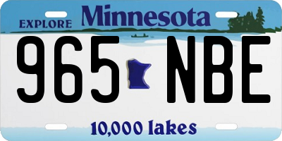 MN license plate 965NBE
