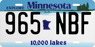 MN license plate 965NBF
