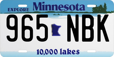 MN license plate 965NBK