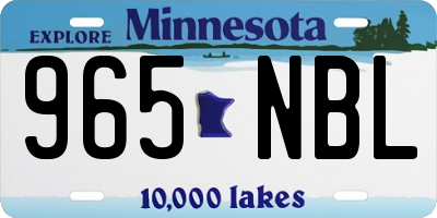 MN license plate 965NBL