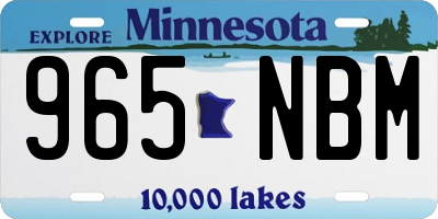 MN license plate 965NBM