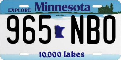 MN license plate 965NBO
