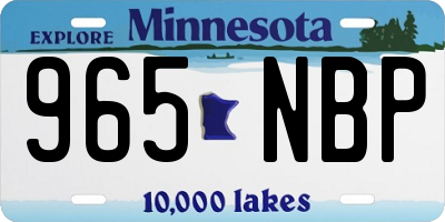 MN license plate 965NBP