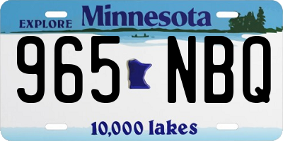 MN license plate 965NBQ