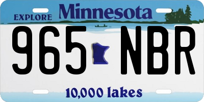 MN license plate 965NBR