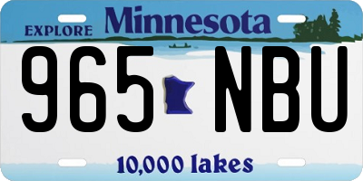 MN license plate 965NBU
