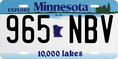 MN license plate 965NBV