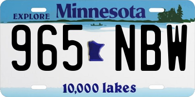 MN license plate 965NBW