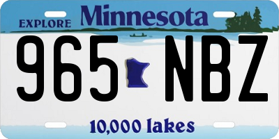MN license plate 965NBZ