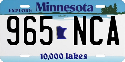 MN license plate 965NCA