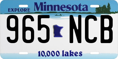 MN license plate 965NCB