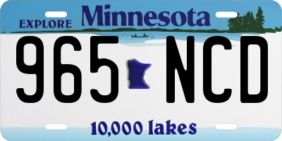 MN license plate 965NCD