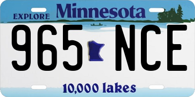 MN license plate 965NCE