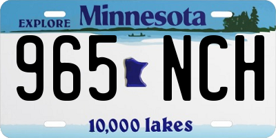 MN license plate 965NCH