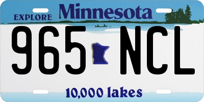 MN license plate 965NCL