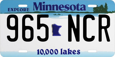 MN license plate 965NCR