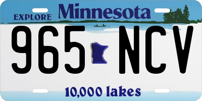 MN license plate 965NCV