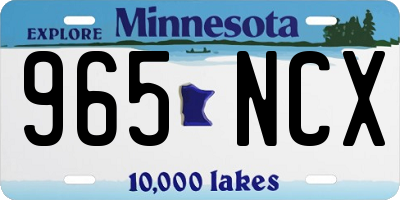 MN license plate 965NCX
