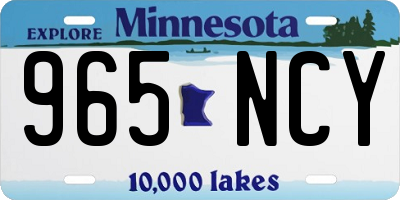 MN license plate 965NCY
