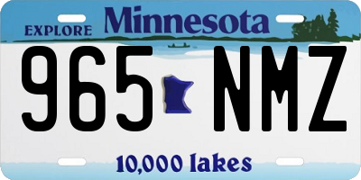 MN license plate 965NMZ