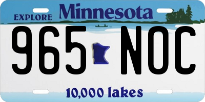MN license plate 965NOC