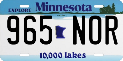 MN license plate 965NOR